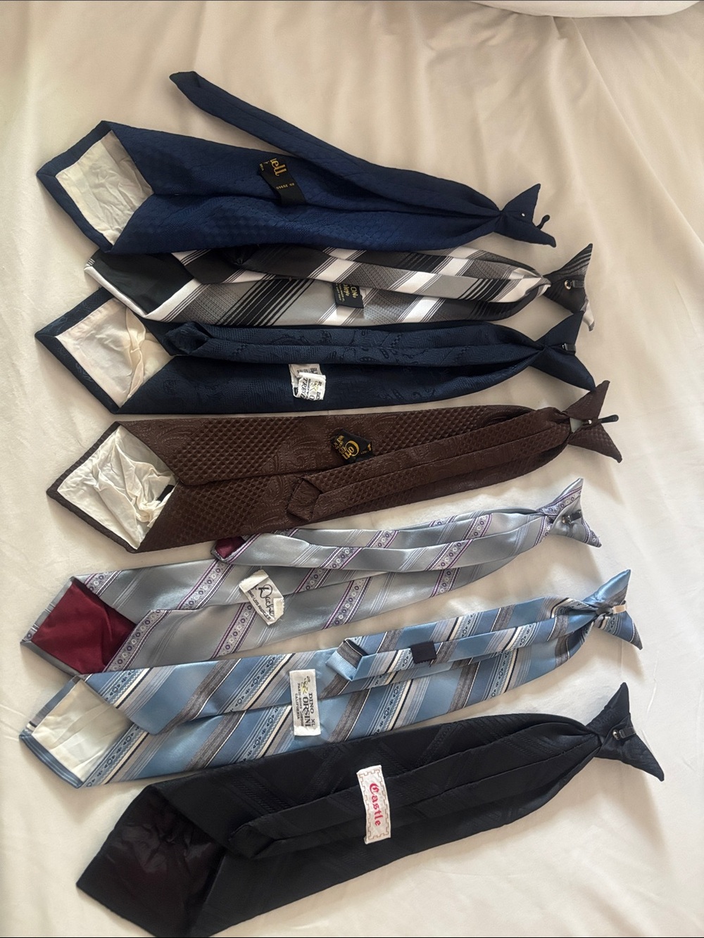 Assorted Men's Neckties - Navy, Brown, Light Blue, Black, Gray Collection